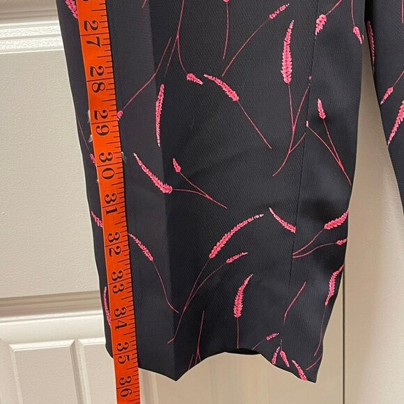 Vintage Floral Botanical Print High Waist Trousers Black Pink - Picture 7 of 9